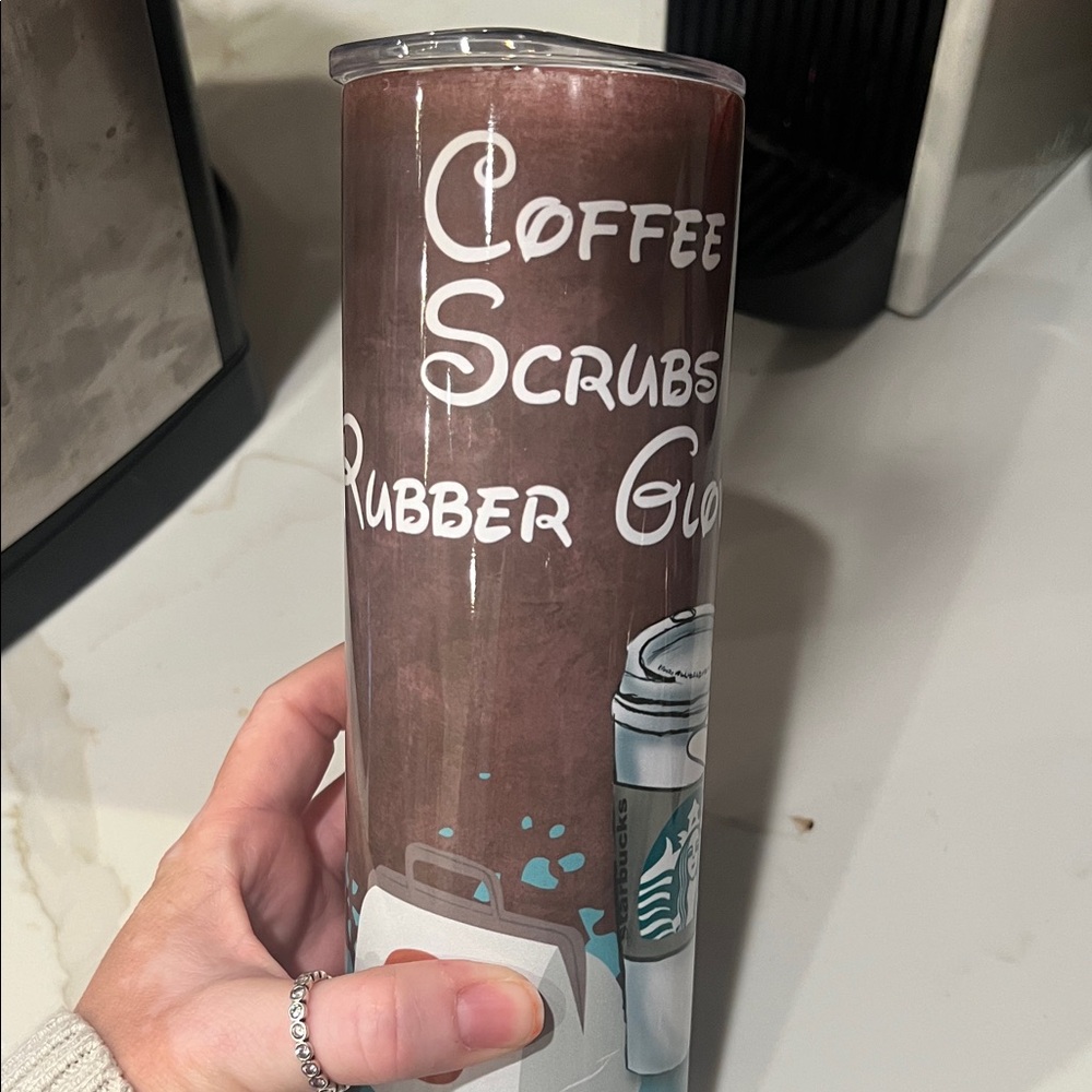 Coffee Scrubs Rubber Gloves Tumbler